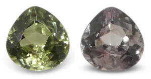 0.46ct Pear Yellowish Green to Greyish Purple Alexandrite from Brazil, Unheated