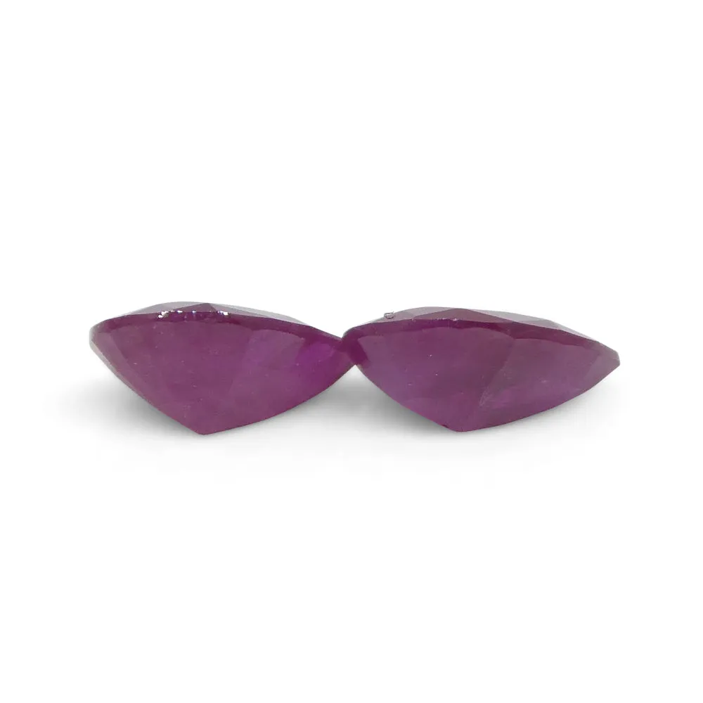 0.81ct Pair Pear Red Ruby from Burma, Mong Hsu