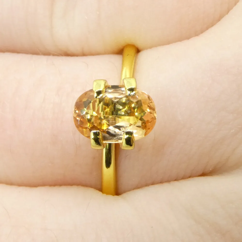 0.99ct Oval Orange Imperial Topaz from Brazil Unheated