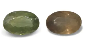 0.99ct Oval Yellowish Green to Yellowish Brown Alexandrite from Brazil, Unheated
