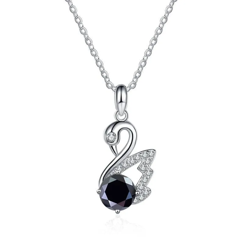 1.0 Ct Round Cut Diamond Swan Necklace