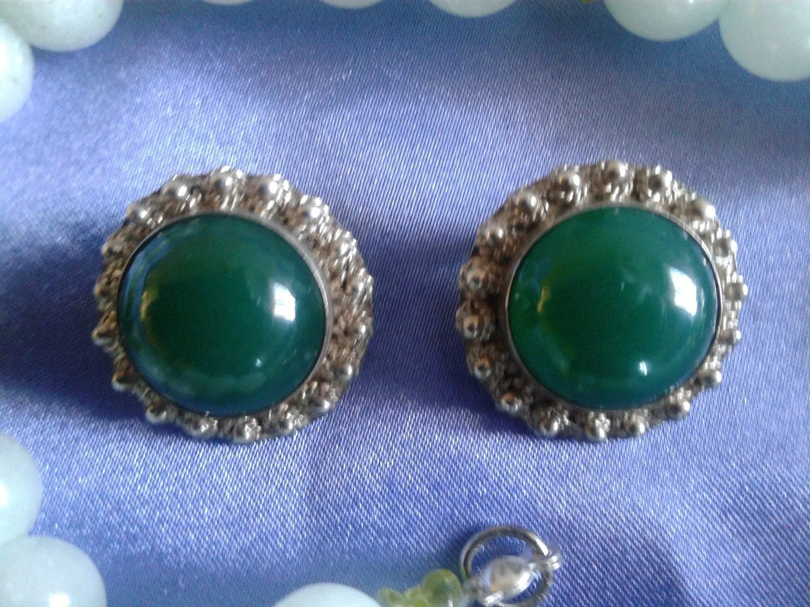 10% OFF- 20 in/508 mm L-Certified Natural 3 Color Jadeite Emerald Jade Necklace   Earrings《Grade A》