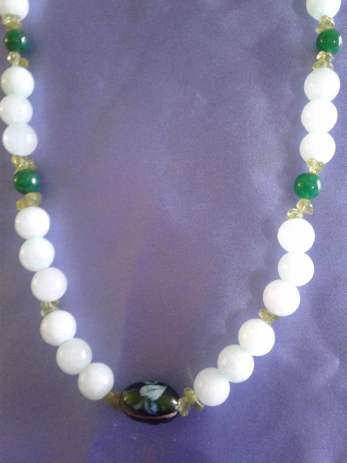 10% OFF- 20 in/508 mm L-Certified Natural 3 Color Jadeite Emerald Jade Necklace   Earrings《Grade A》