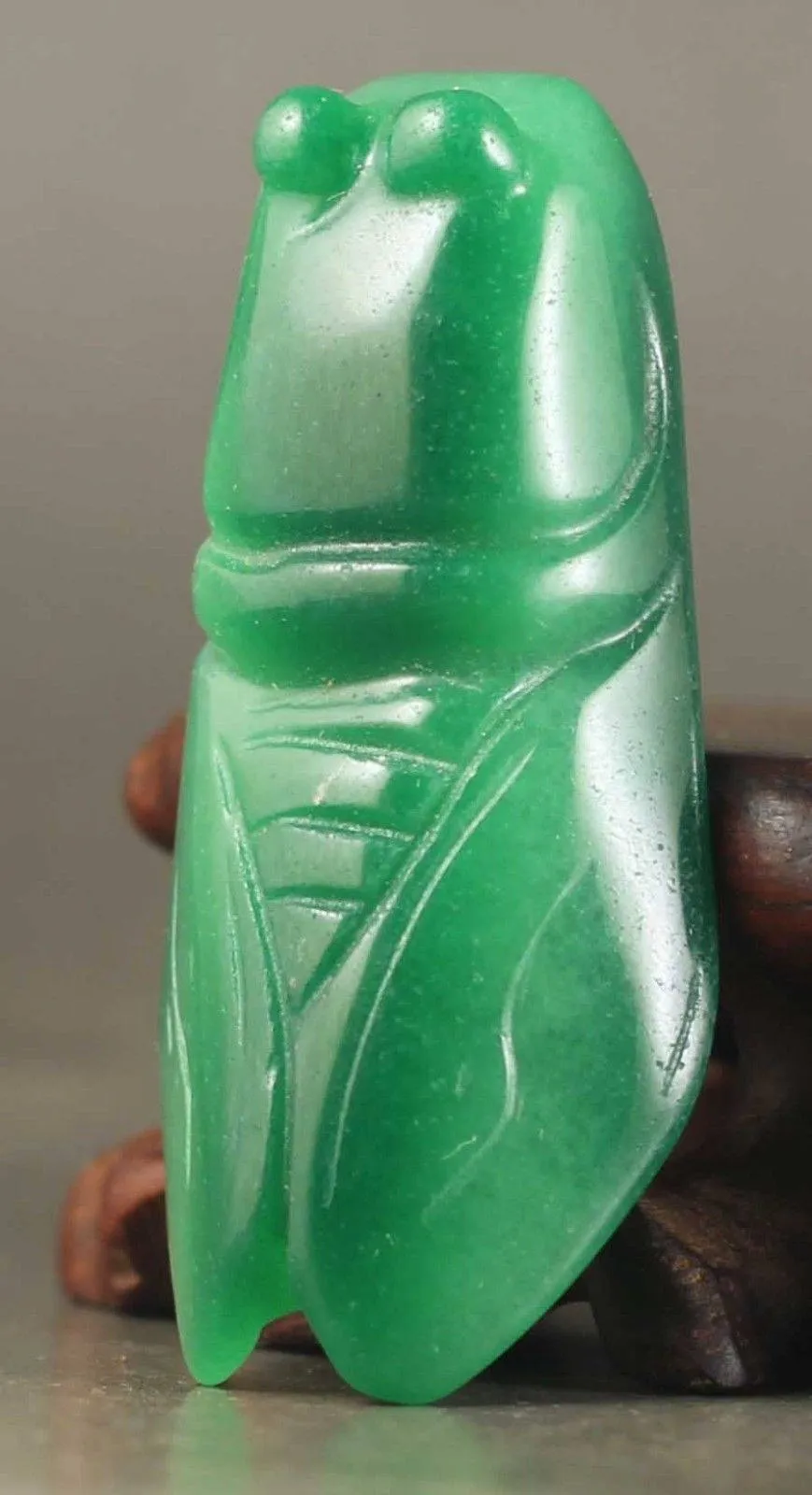 10% OFF- A Pair Certified Natural Jadeite Emerald Jade Cicada 一鸣惊人 Pendants《Grade A》(2 PCS)