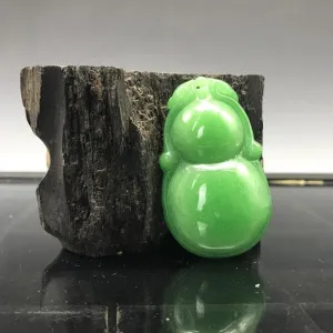 10% OFF- Certified Natural Burmese Jadeite Emerald Jade HandCarved Gourd Pendant《Grade A》Z23