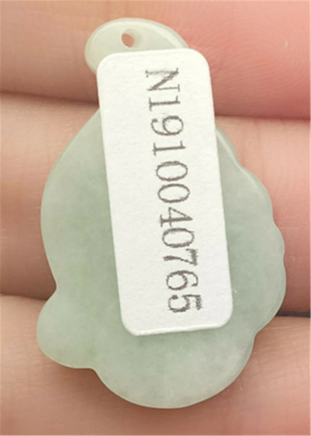 10% OFF- Certified Natural Gold & Icy Jadeite Emerald A*Jade HandCarved Tablet Ruyi 吉祥如意 Pendant N0765