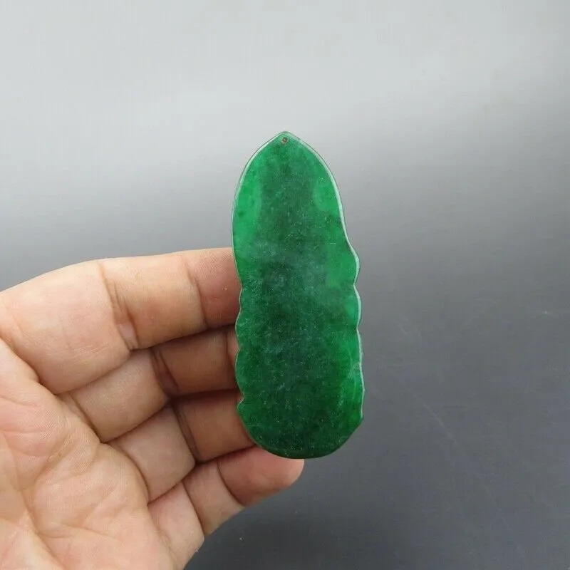 10% OFF- Certified Natural Ice Green Jadeite Emerald A Jade HandCarved Guanyin Pendant A1940