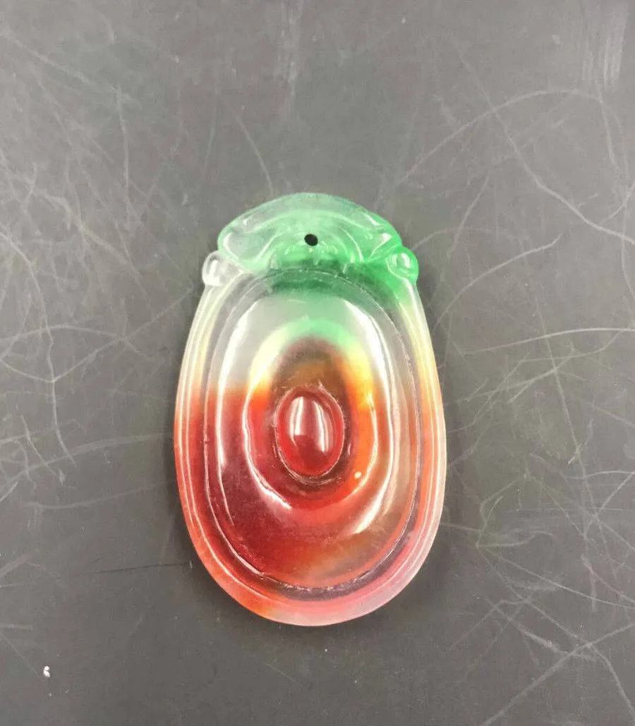 10% OFF- Certified Natural Ice Jadeite Emerald Jade Dragon Pearl Pendant《Grade A》3192
