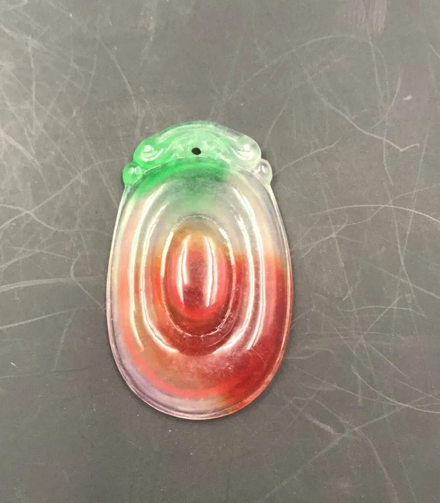 10% OFF- Certified Natural Ice Jadeite Emerald Jade Dragon Pearl Pendant《Grade A》3192