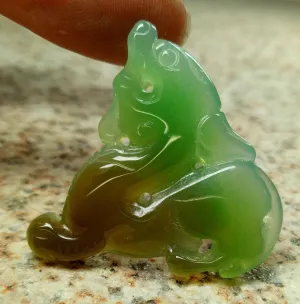 10% OFF- Certified Natural Ice Jadeite Emerald Jade Dragon-Pixiu Pendant《Grade A》1132