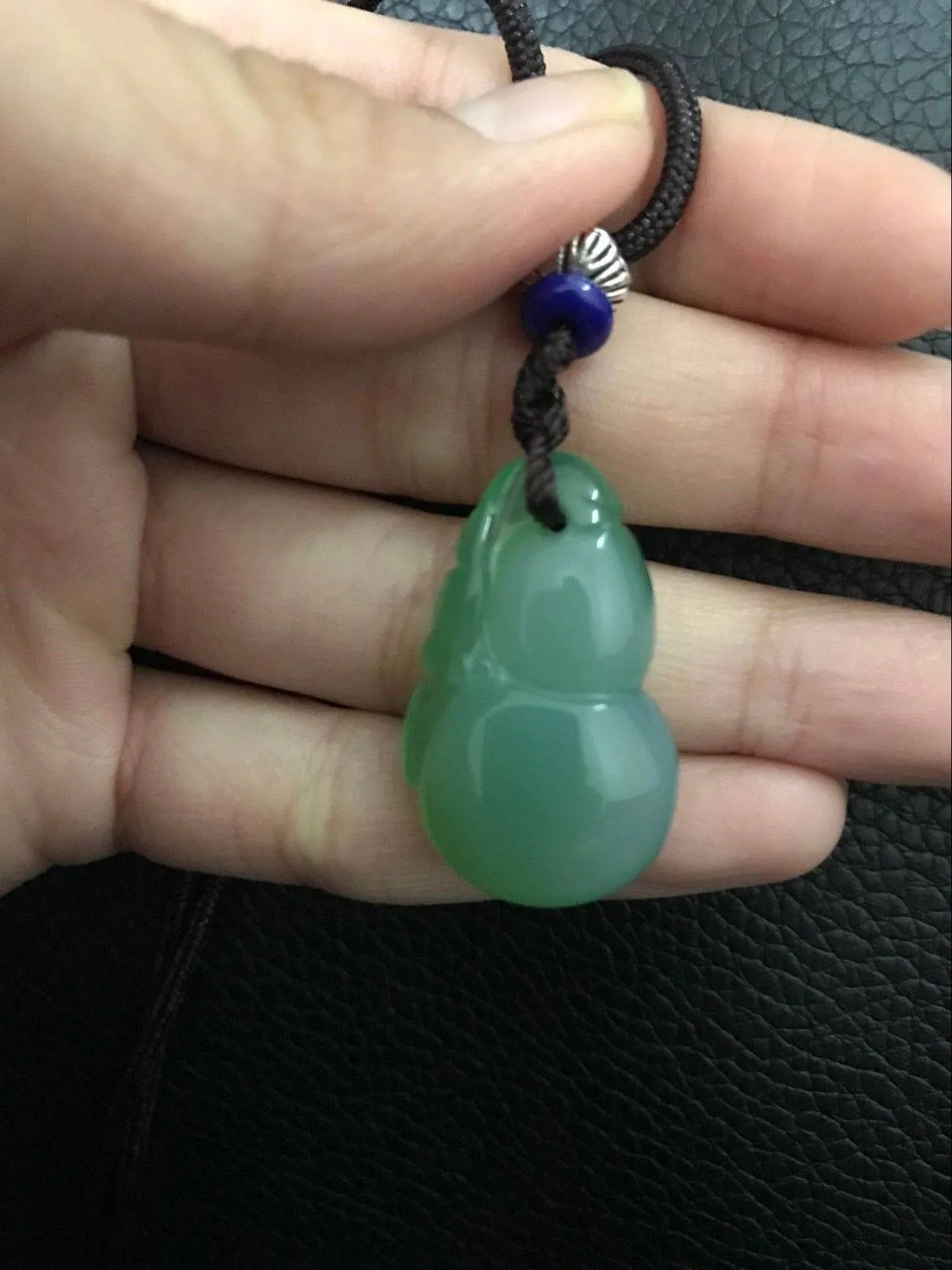 10% OFF- Certified Natural Ice Jadeite Emerald Jade Fu Gourd Pendant《Grade A》