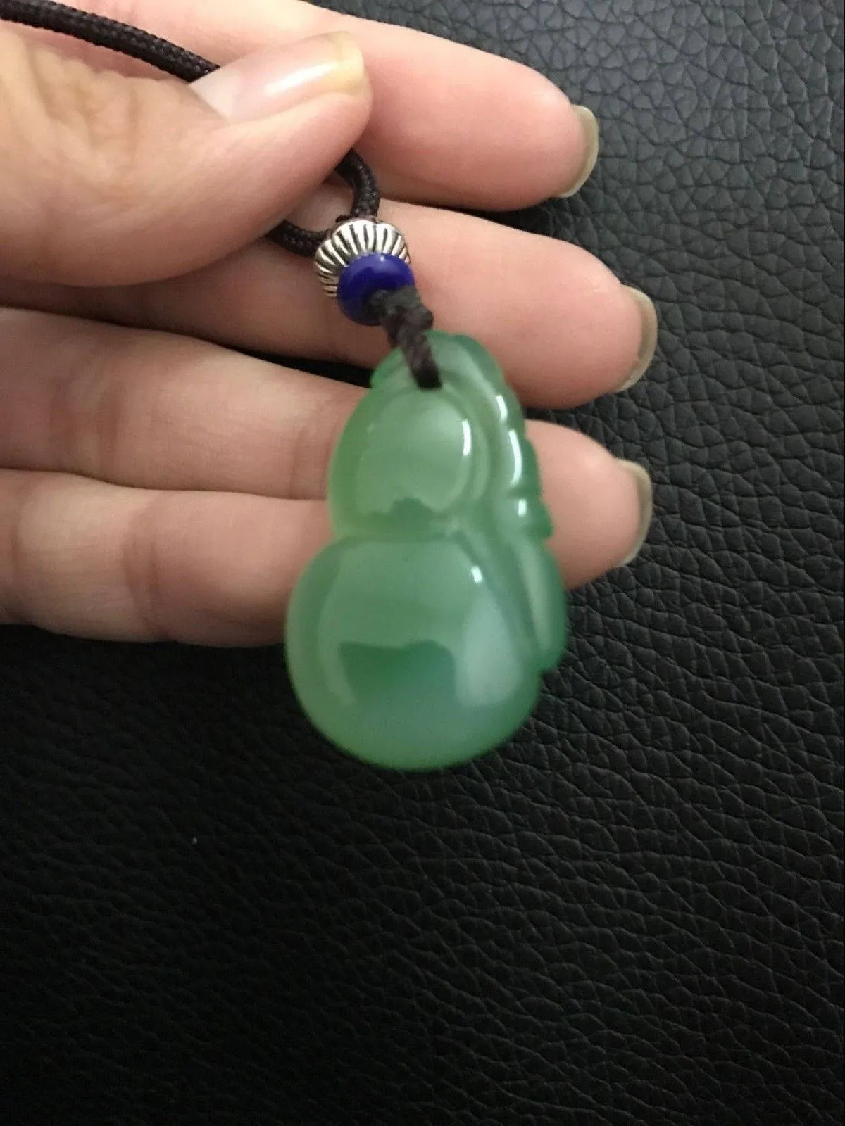 10% OFF- Certified Natural Ice Jadeite Emerald Jade Fu Gourd Pendant《Grade A》