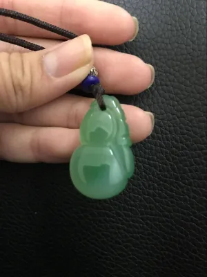 10% OFF- Certified Natural Ice Jadeite Emerald Jade Fu Gourd Pendant《Grade A》
