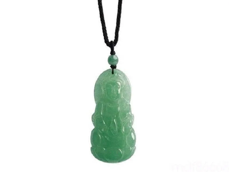 10% OFF- Certified Natural Ice Jadeite Emerald Jade Kuanyin Pendant《Grade A》