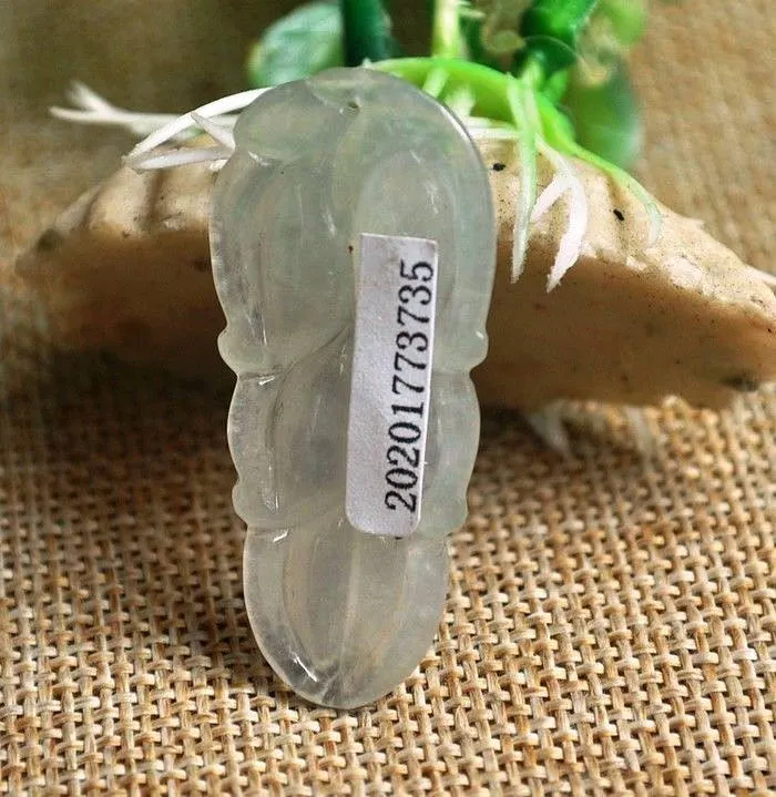 10% OFF- Certified Natural Ice Jadeite Emerald Jade Leaf Pendant《Grade A》3735