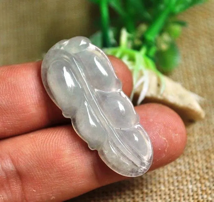 10% OFF- Certified Natural Ice Jadeite Emerald Jade Leaf Pendant《Grade A》3735