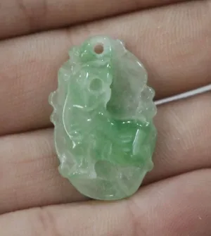 10% OFF- Certified Natural Ice Jadeite Emerald Jade Tiger Pendant《Grade A》