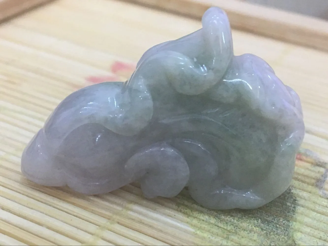 10% OFF- Certified Natural Icy 3 Color Jadeite Emerald A*Jade HandCarved Lucky Cabbage Pendant A-0574