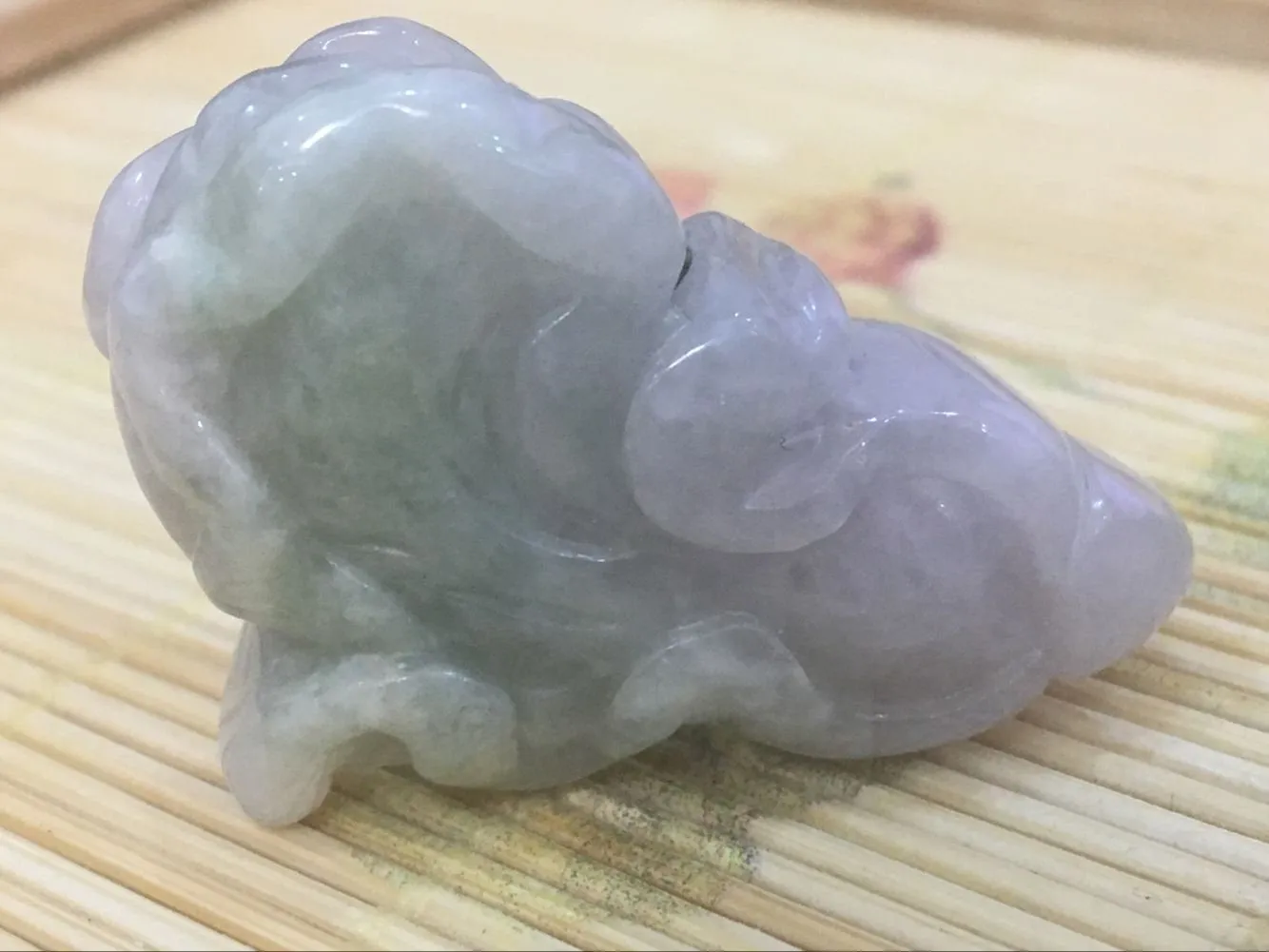 10% OFF- Certified Natural Icy 3 Color Jadeite Emerald A*Jade HandCarved Lucky Cabbage Pendant A-0574