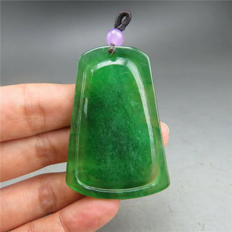 10% OFF- Certified Natural Icy Green Jadeite Emerald A Jade HandCarved Dragon Pendant A537