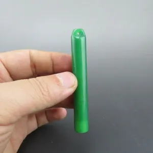 10% OFF- Certified Natural Icy Green Jadeite Emerald A Jade HandCarved Fluid Pipe Pendant A81