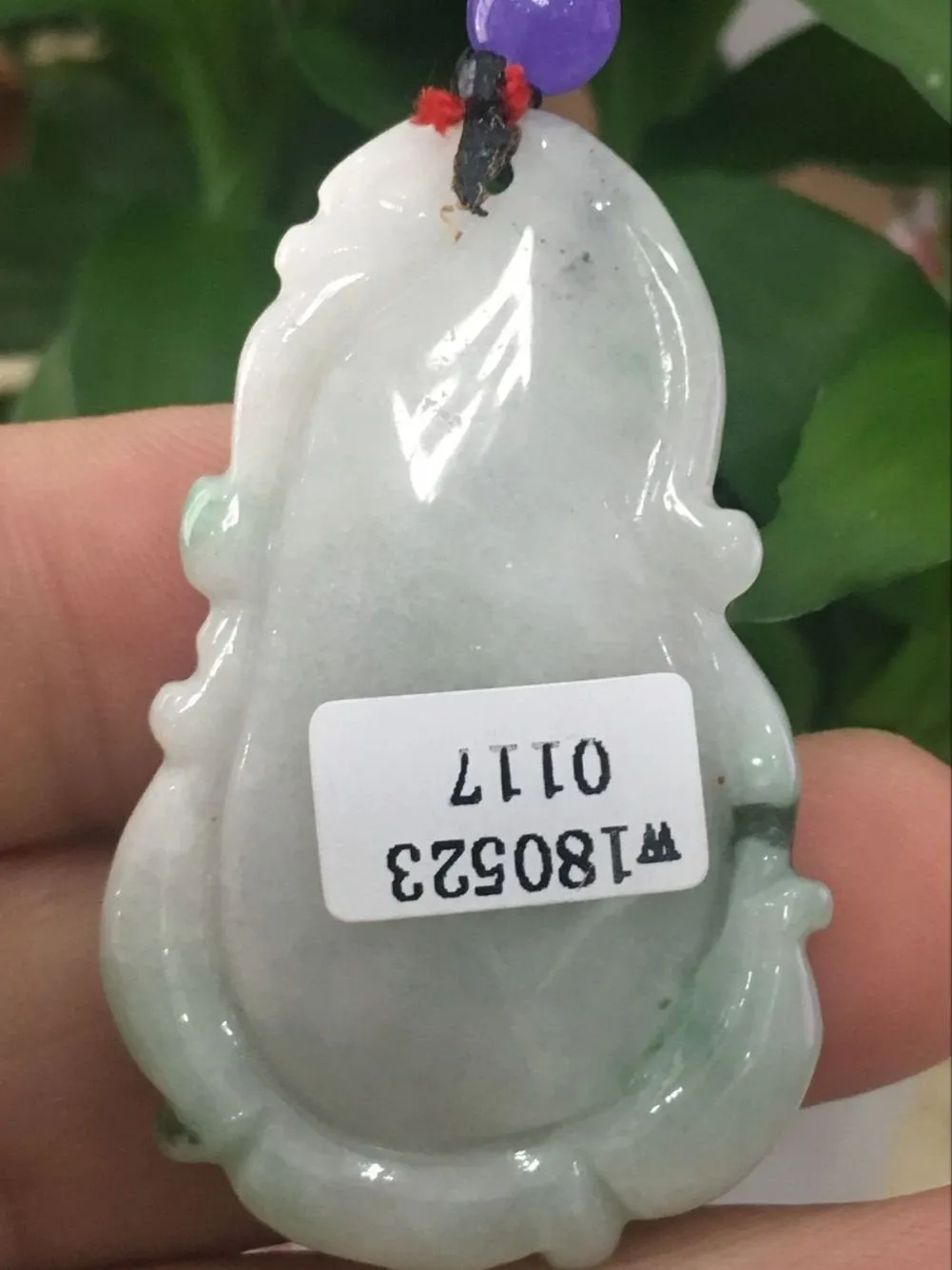 10% OFF- Certified Natural Icy Jadeite Emerald A*Jade HandCarved Flower Pendant W117