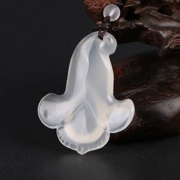 10% OFF- Certified Natural Icy Jadeite Emerald Jade Magnolia Flower Pendant《Grade A》