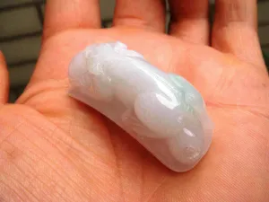 10% OFF- Certified Natural Icy Jadeite Emerald Jade Translucent Dragon-Pixiu Pendant《Grade A》4654