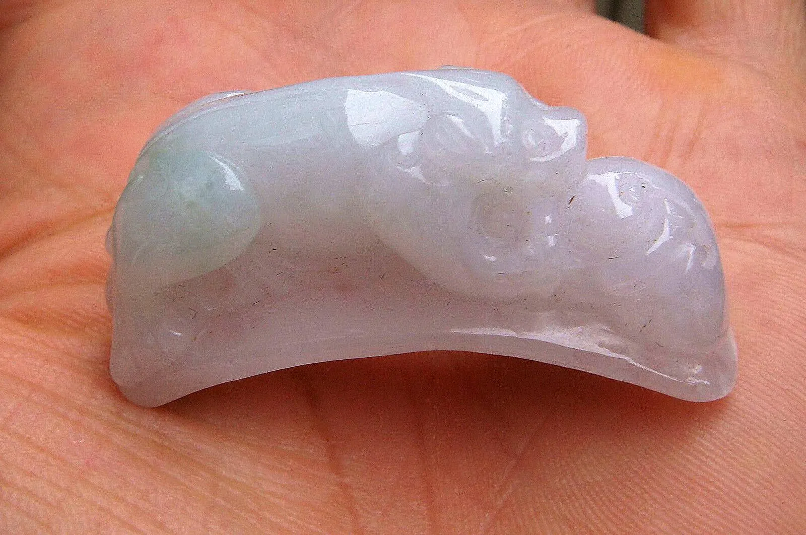 10% OFF- Certified Natural Icy Jadeite Emerald Jade Translucent Dragon-Pixiu Pendant《Grade A》4654
