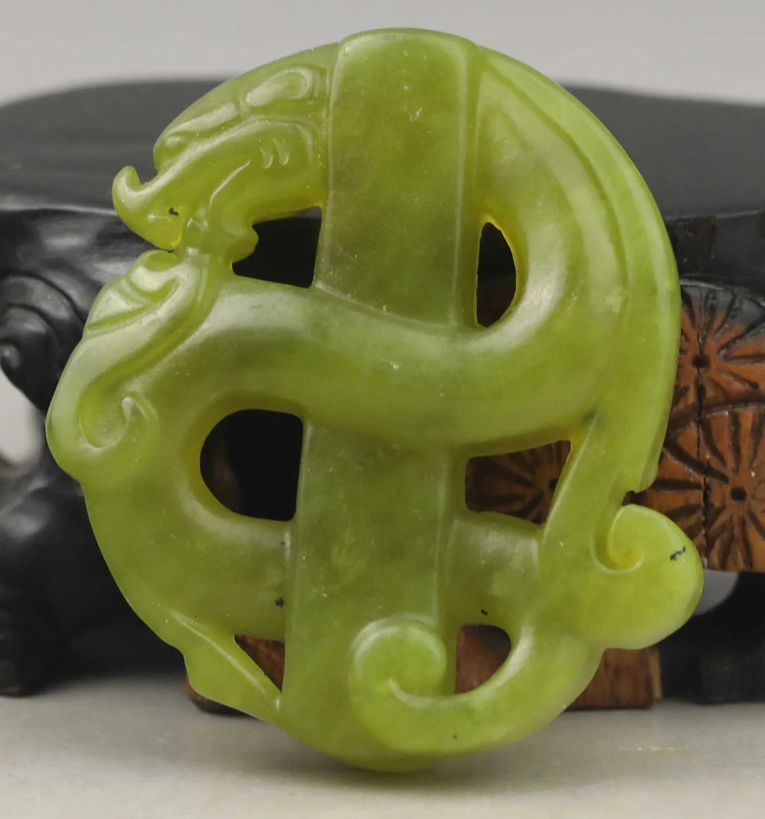 10% OFF- Certified Natural Jadeite Emerald A*Jade Carved Dragon Pendant NO.D674