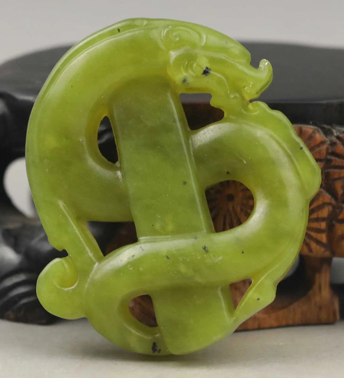 10% OFF- Certified Natural Jadeite Emerald A*Jade Carved Dragon Pendant NO.D674