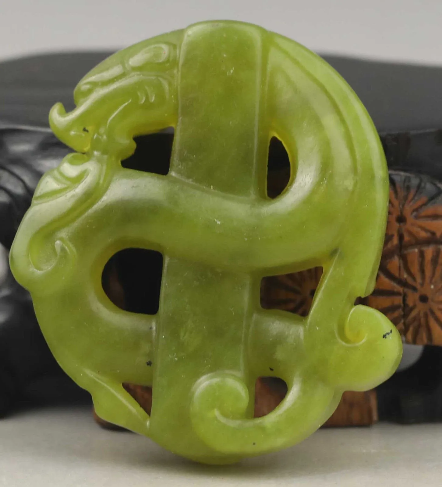 10% OFF- Certified Natural Jadeite Emerald A*Jade Carved Dragon Pendant NO.D674