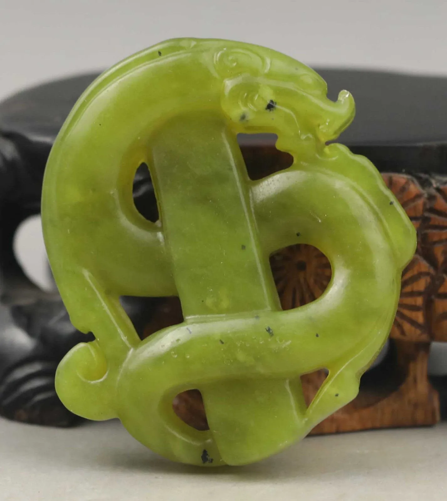 10% OFF- Certified Natural Jadeite Emerald A*Jade Carved Dragon Pendant NO.D674