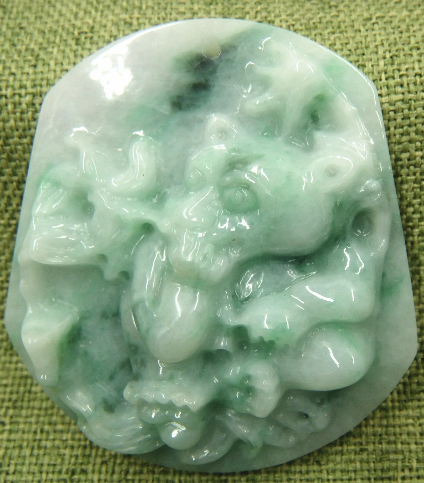 10% OFF- Certified Natural Jadeite Emerald A*Jade HandCarved Bamboo Panda Pendant C1567
