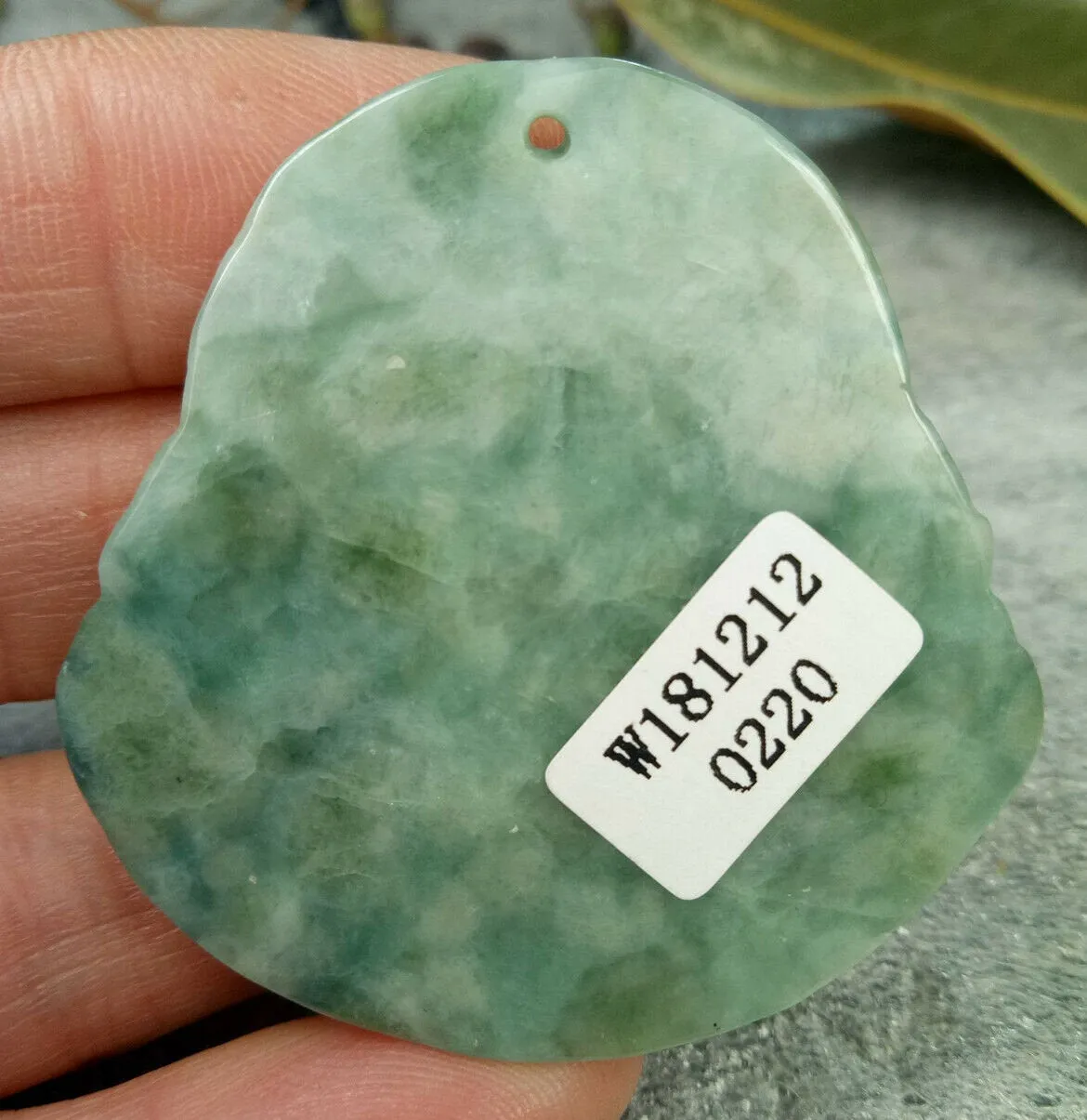 10% OFF- Certified Natural Jadeite Emerald A*Jade HandCarved Buddha Pendant 0220
