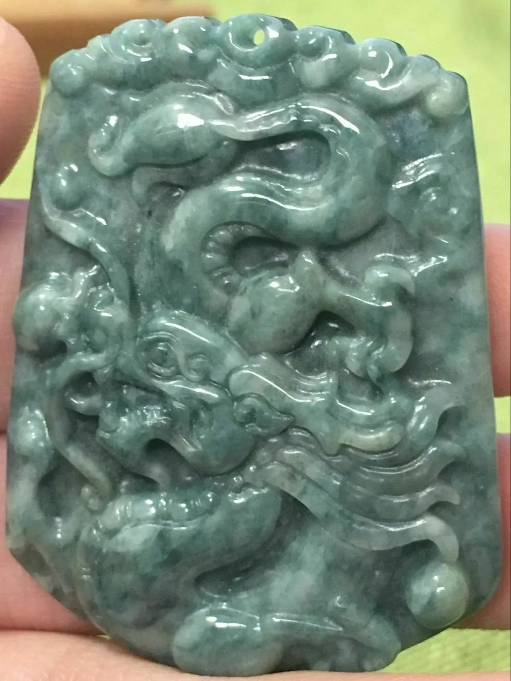 10% OFF- Certified Natural Jadeite Emerald A*Jade HandCarved Dragon Pendant C4757