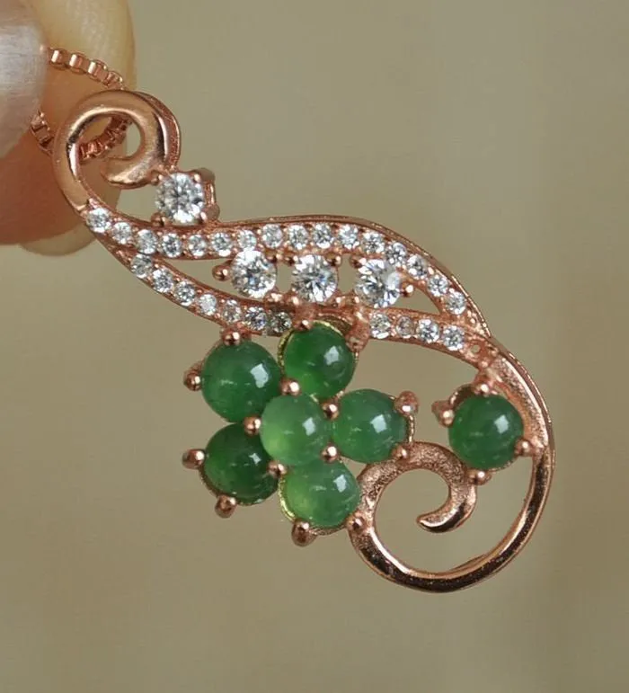 10% OFF- Certified Natural Jadeite Emerald A*Jade HandCarved Pendant~ 925 Silver