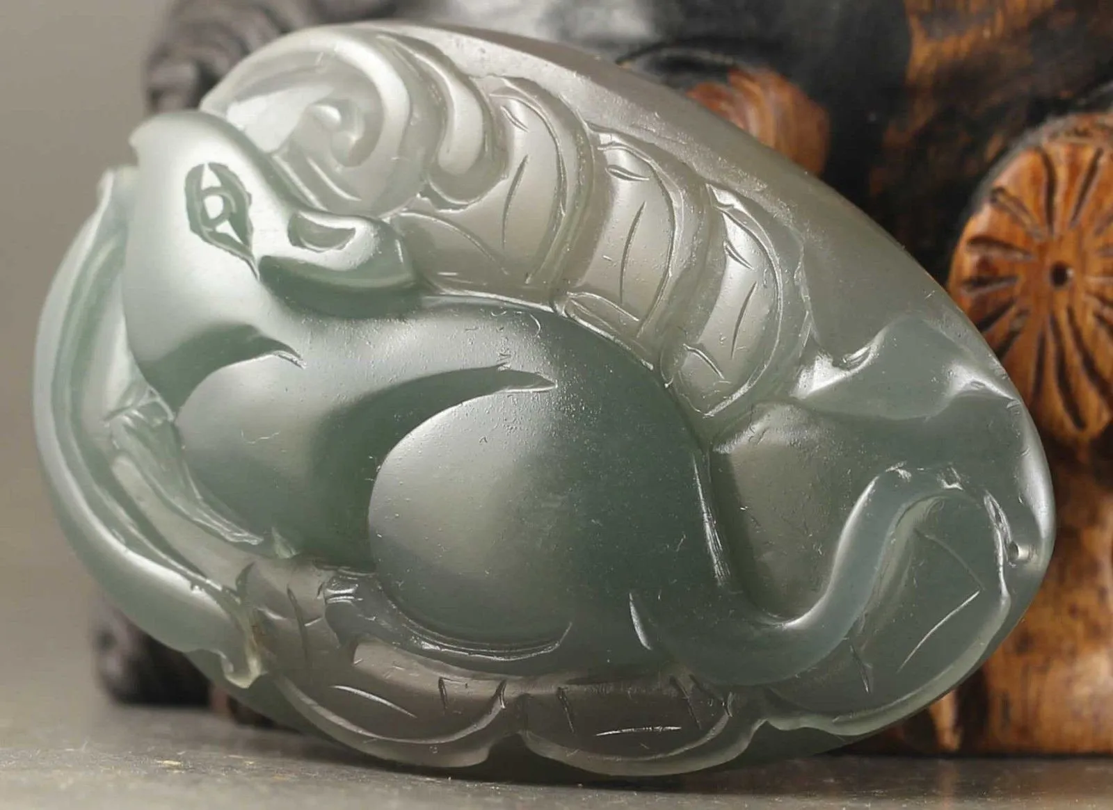 10% OFF- Certified Natural Jadeite Emerald A*Jade HandCarved Rabbit Pendant NO.Z317