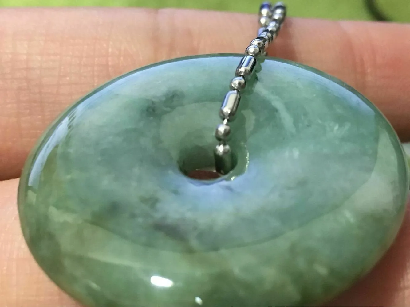 10% OFF- Certified Natural Jadeite Emerald A*Jade HandCarved Safety Buckle Pendant X1880
