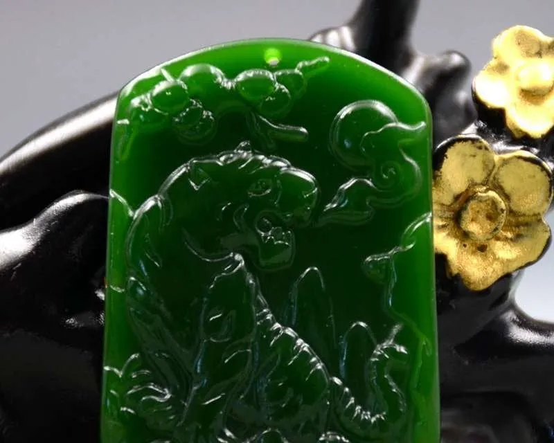 10% OFF- Certified Natural Jadeite Emerald A*Jade HandCarved Tiger Pendant