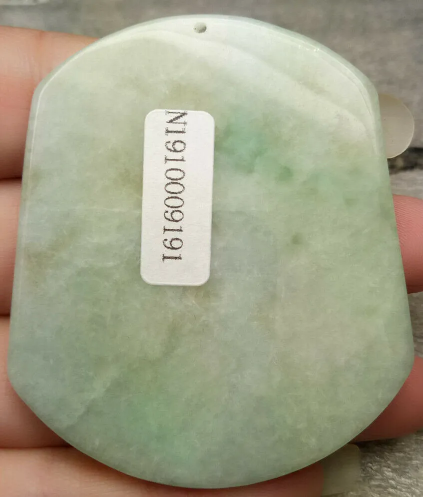 10% OFF- Certified Natural Jadeite Emerald A*Jade Handcarved Tree-Mountain-River Pendant N9191