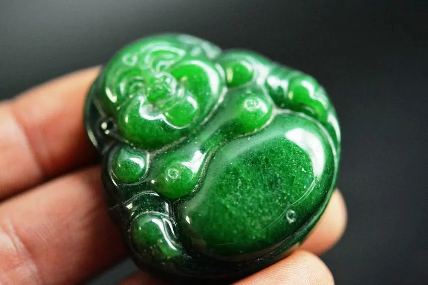 10% OFF- Certified Natural Jadeite Emerald Jade Buddha Pendant A20178899
