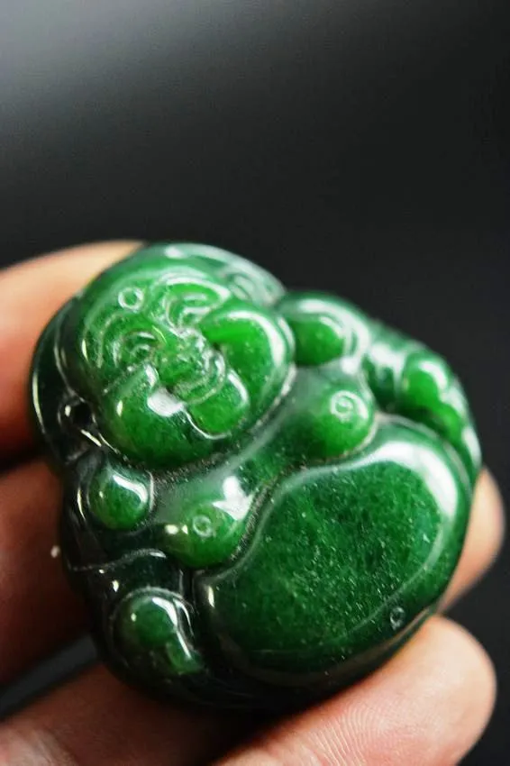 10% OFF- Certified Natural Jadeite Emerald Jade Buddha Pendant A20178899