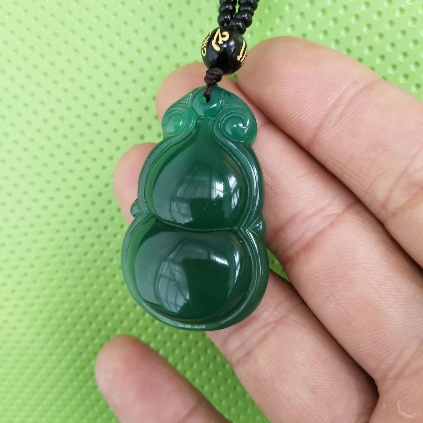 10% OFF- Certified Natural Jadeite Emerald Jade Gourd Pendant《Grade A》