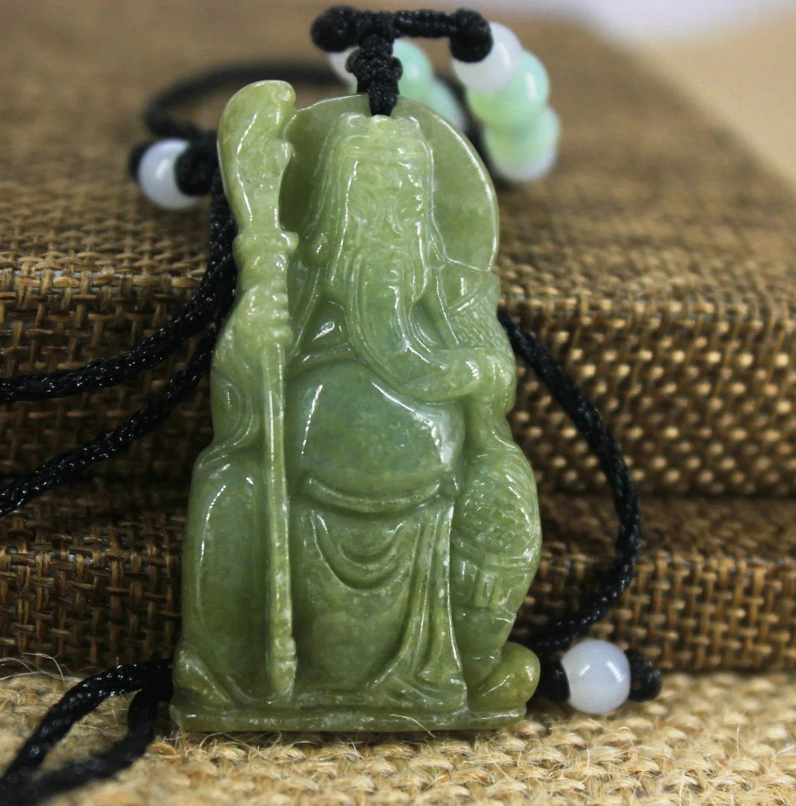 10% OFF- Certified Natural Jadeite Emerald Jade Guanyu Pendant《Grade A》