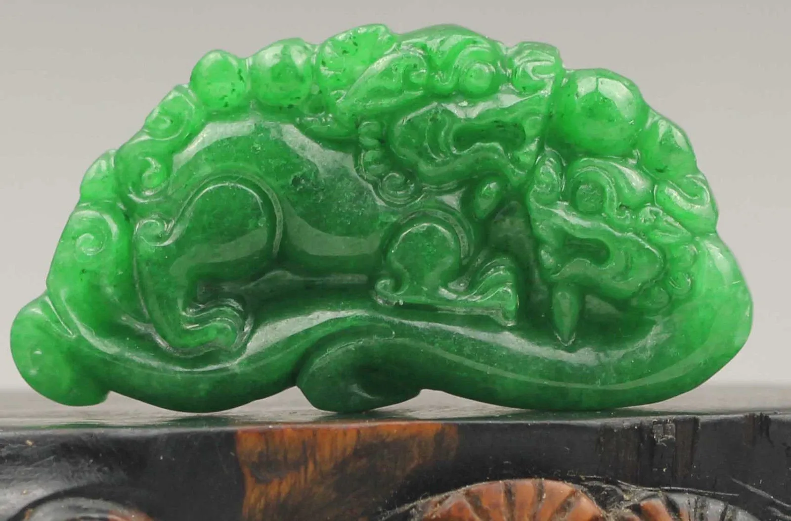 10% OFF- Certified Natural Jadeite Emerald Jade Handcarved Double Dragon 望子成龙 Pendant《Grade A》NO.C832
