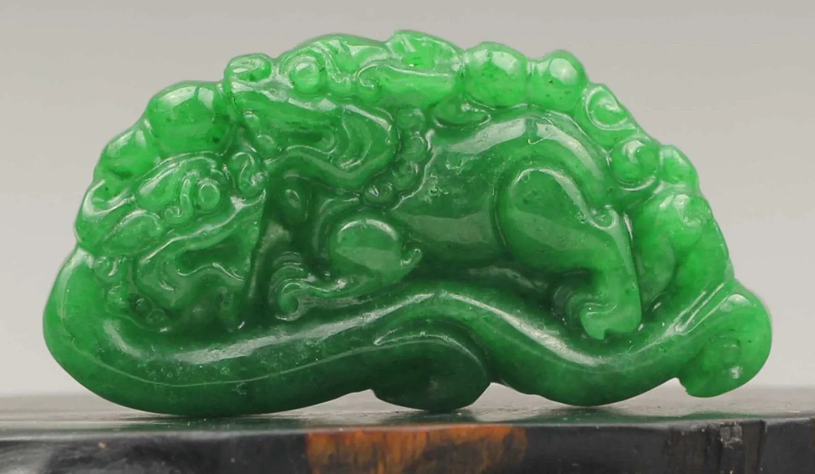 10% OFF- Certified Natural Jadeite Emerald Jade Handcarved Double Dragon 望子成龙 Pendant《Grade A》NO.C832