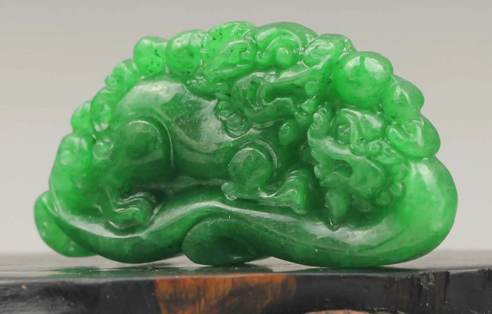 10% OFF- Certified Natural Jadeite Emerald Jade Handcarved Double Dragon 望子成龙 Pendant《Grade A》NO.C832