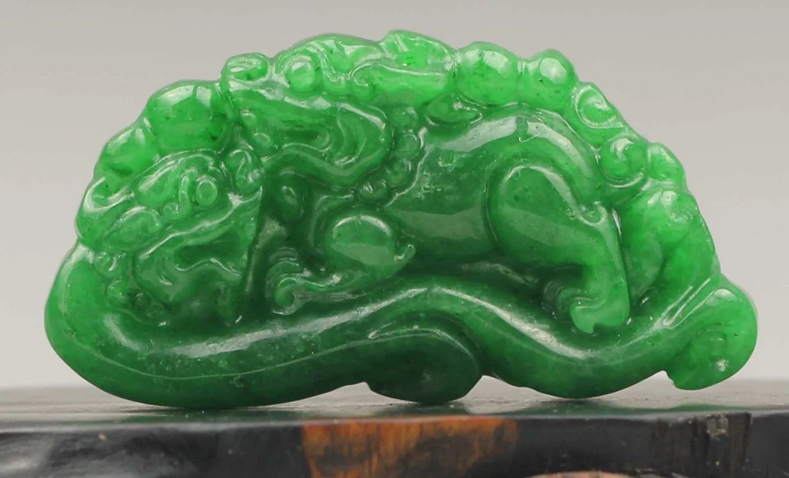 10% OFF- Certified Natural Jadeite Emerald Jade Handcarved Double Dragon 望子成龙 Pendant《Grade A》NO.C832