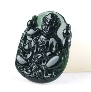 10% OFF- Certified Natural Jadeite Emerald Jade Kuanyin Pendant